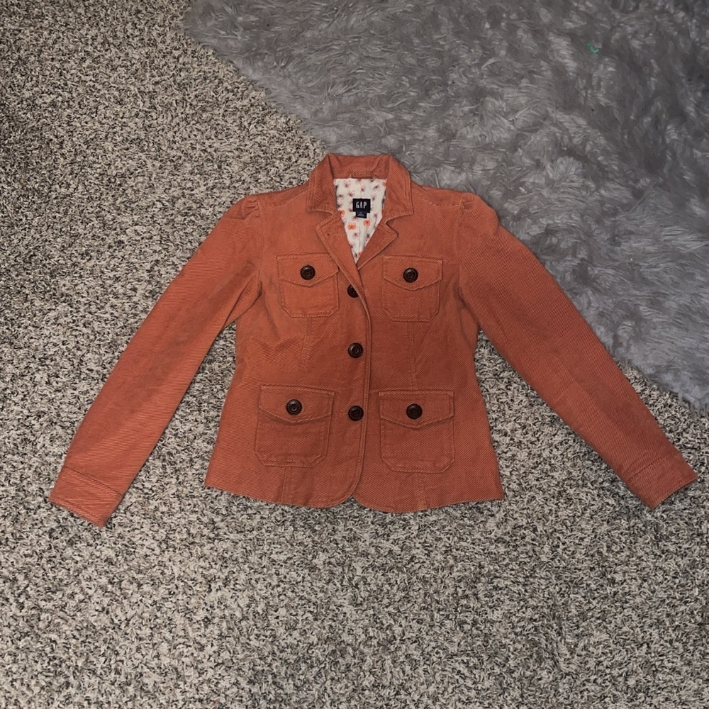 GAP Women's Terracotta Corduroy Utility Jacket/Blazer